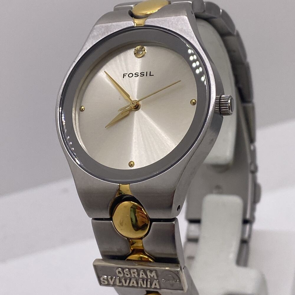 Vintage Fossil Osram Sylvania Promo Watch Works New Battery